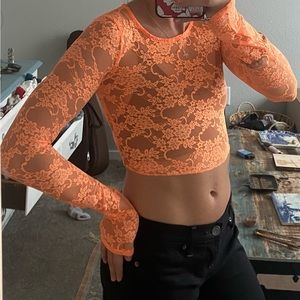 Urban Outfitters Orange Lace Top